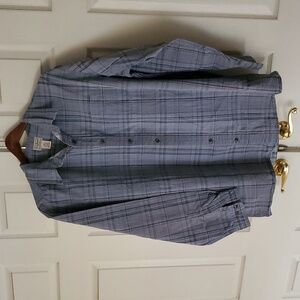 L.L. Bean Blue Plaid Casual Button Down Shirt